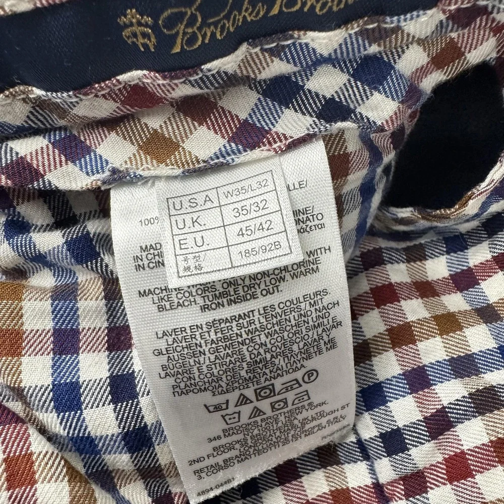 Brooks Brothers Corduroy Pants Mens 34x30 Navy Blue Elliot Pleated Cuffed Cotton